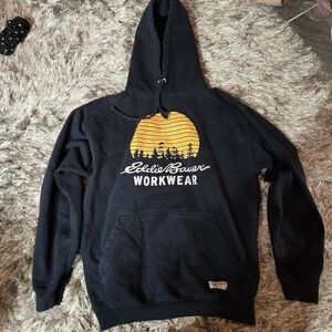 Eddie Bauer Black Hoodie with Yellow Graphic